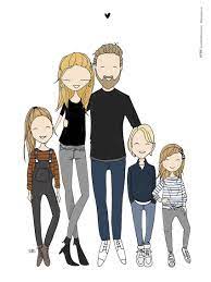 Family Portrait By Blanka Biernat Family Drawing Family Drawing Illustration Illustrated Family Portrait