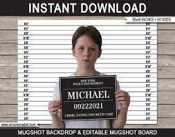 Mugshot Backdrop Sign Board Police Lineup Csi Cops And Etsy In 2021 Mug Shots Mugshot Background Paper Sticker Labels