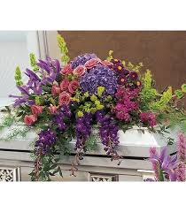 Spirited Retrospective Casket Spray Funeral Casket Spray Casket Flowers Casket Sprays Funeral Flower Arrangements