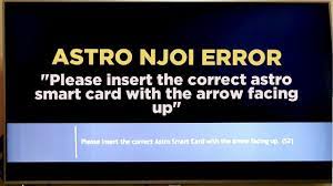 Kad pintar ialah sejenis kad bersaiz poket yang dipautkan dengan litar bersepadu. Cara Betulkan Error Astro Njoi Please Insert The Correct Astro Smart Card With The Arrow Facing Up Youtube