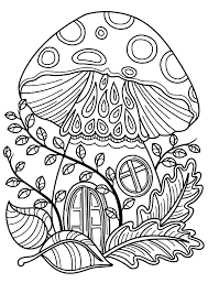 It is perfect for grown up children since there is a lot to color in this one. Mushroom House Antistress Razukraski Com