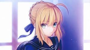 Такаси комуро / takashi komuro. Blondes Video Games Fate Stay Night School Uniforms Schoolgirls Ribbons Green Eyes Visual Novels Short Hair Saber Ahoge Takeuchi Takashi Anime Girls Faces Hair Bun Hair Ornaments Fate Wallpapers Hd Desktop