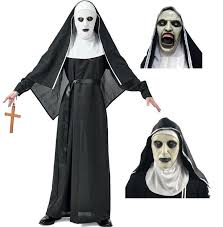 In the conjuring 2, ed and lorraine warren battle a terrifying demon named valak, but the true history of valak: Ecowalson Horrible Nun Cosplay The Nun Valak Costume The Conjuring 2 Unisex Robe With Mask Buy Horrible Nun Cosplay Costume Nun Valak Costume Carnival Costume Product On Alibaba Com