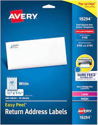 We did not find results for: Amazon Com Avery Return Address Labels Laser Inkjet Printers 600 Labels 2 3 X 1 3 4 Permanent Adhesive 5 Packs 18294 Office Products