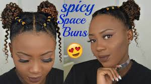 Hairstyle For Short Medium 4c B A Natural Hair Spicy Space Buns Pro Natural Hair Styles Short Hair Bun Short Hair Black