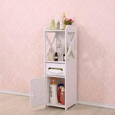 Ywindl bathroom corner storage cabinet, free standing narrow floor cabinet, modern wood tall slim tower shelf rack, white small hollow. Buy Ywindl Bathroom Floor Cabinet Corner Narrow Storage Organizer Free Standing Modern Wood Tall Slim Tower Shelf Rack White Small Hollow Out Towel Stand For Living Room Bedroom White Online In Turkey