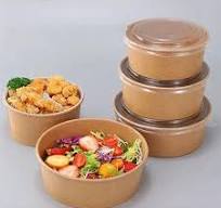 Brown Kraft Paper Salad Bowl With Lid