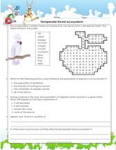 **the student worksheet does not contain all of this information. Ecosystems Games Worksheets Quizzes For Kids