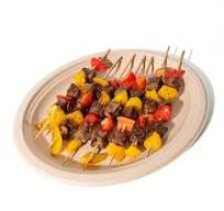 Disposable Biodegradable Packaging Laminated Paper Fruit Tray Sugarcane  Bagasse Oval Plate