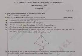 Evaluarea națională 2019 a continuat joi cu examenul la matematică, a doua probă scrisă a elevilor pentru admiterea la liceu. Barem Evaluarea NaÈ›ionalÄƒ 2019 Rezolvare Subiecte MatematicÄƒ Barem Mate Edu Ro