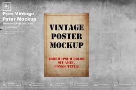 Free Vintage Poster Mockup Psd Template In 2020 Poster Mockup Poster Mockup Psd Psd Templates