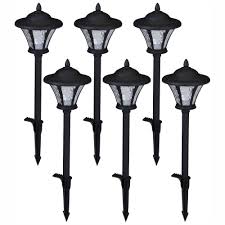 Hampton Bay Low Voltage Black Outdoor Integrated Led Landscape Coach Style Path Light With Water Glass Lens 6 Pack 29156 The Home Depot