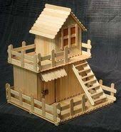 Batons De Popsicle D Artisanat Avec 30 Bricoleur 26 Maison En Batonnet Maisons De Batonnets De Sucettes Glacees Artisanat Popsicle