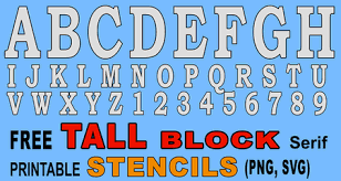 A selection of 6 letter stencil sets for sign projects. Tall Block Serif Printable Letter Stencils Numbers And Alphabet Patterns Monograms Stencils Diy Projects