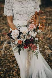 An outdoor summer wedding overlooking the lake and surrounded by pines. 74 Dreamy And Relaxed Bohemian Wedding Bouquets Weddingomania