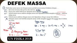 Hitung energi ikat per nukleon dari inti atom uraniuam 92 u 238 yang memiliki massa defect 190667 sma. Kumpulan Soal Defek Massa Masnurul