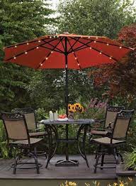 This Patio Umbrella Features Battery Operated Led Lights For A Bit Of Festive Sp Balkon Semsiye Bahce