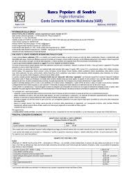 Ad ogni modo si declina ogni responsabilità in merito ad. Conto Corrente Interno Multivaluta Var