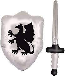 Henbrandt (Pack of 4) Knights Inflatable Blow up Swords and Dragon Shields  Set : Amazon.co.uk: Toys & Games