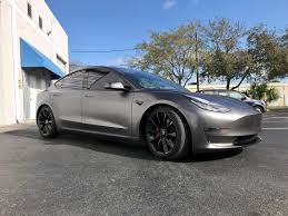 tesla model 3lr satin dark gray wrap satin black chrome delete 3m crystalline 40 tint all windows 3m crystalline 60 winds tesla model tesla car tesla