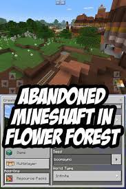 Mesa Mineshaft Invades Flower Forest Biome Mcpe Seed Boomsync Minecraft Seed Minecraft Pe Minecraft Games
