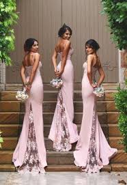 2016 Pink Mermaid Bridesmaid Dresses With Spaghetti Straps Lace Train Pink Bridesmaid Dresses Mermaid Bridesmaid Dresses Lace Bridesmaid Dresses