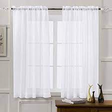 Not available at clybourn place. Amazon Com Mystic Home Sheer Curtains White 63 Inch Length Rod Pocket Voile Drapes For Living Room Bedroom Window Treatments Semi Crinkle Curtain Panels For Yard Patio Villa Parlor Set Of 2 52 X 63