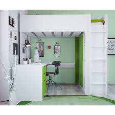 Unter das kinderhochbett passt problemlos die spielecke oder auch der schreibtisch. Hochbett Mit Kleiderschrank Und Schreibtisch Weiss Grun Ikea Matratze Polini Home Polinikids