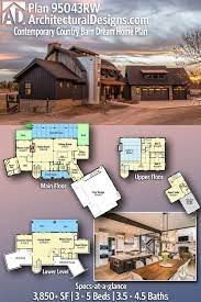 Plan 95043rw Contemporary Country Barn Dream Home Plan Dream House Plans Barn House Plans Craftsman House Plans