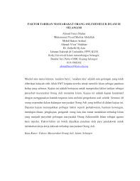 Kajian tentang orang asli di malaysia. Pdf Faktor Tarikan Masyarakat Orang Asli Memeluk Islam Di Selangor