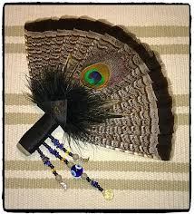 Unique Spirit Totem Smudge Feather Fan Altar Incense Director Etsy Feather Fan Feather Evil Eye Charm