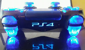 Ps4 Custom Led Illuminating Controller Dualshock 4 Gloss Black Clear Blue Sony Dualshock Ps4 Video Games Ps4