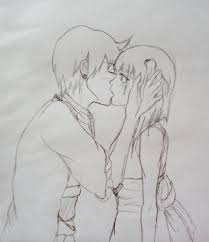 Simple drawings of people kissing. Cute Anime Couple Kissing Posted By Ethan Johnson