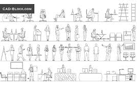 Our reception desks work as a space for your employees to get their work done and as an appealing and stylish transaction counter for your guests to write on. Office Workers Elevation Cad Block Autocad Collection