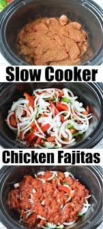 Einfache Gesunde Crockpot Huhnfajitas Die Typische Mom In 2020 Chicken Fajita Recipe Slow Cooker Chicken Fajitas Fajita Recipe