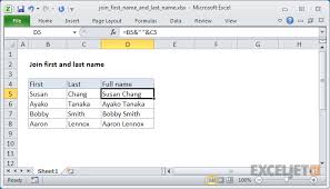Many times you want the name list ours has an optional function that will put name lists into alphabetical order by last names as well. Excel Formula Join First And Last Name Exceljet