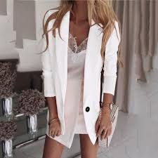 Dévoiler son style avec une veste de tailleur pour femme. Veste De Costume Femmes Casual Blazer Fronce A Manches Longues Ouvert Avant Fit Bureau Cardigan Veste Blanc Blanc Cdiscount Pret A Porter