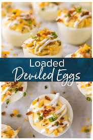 This Deviled Egg Recipe Is Filled With The Flavors Of A Loaded Baked Potato Smothered In A Mix Deviled Eggs Recipe Devilled Eggs Recipe Best Deviled Eggs Easy