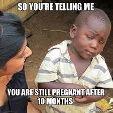So You Re Telling Me You Are Still Pregnant After 10 Months Skeptical Third World Kid Make A Meme