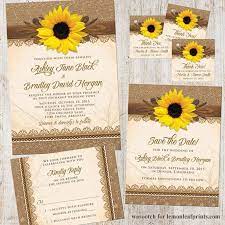 Rustic Sunflower Burlap And Lace Wedding Invitation Set Wasootch Sunflower Wedding Invitations Sunflower Themed Wedding Rustic Sunflower Wedding