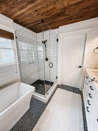 The Pros And Cons Of Choosing Black Grout Shiplap Bathroom Master Bathroom Renovation Bathroom Remodel Master