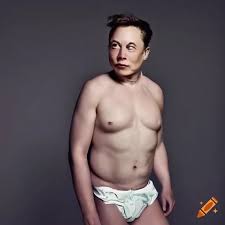 Elon Musk in an oversized diaper on Craiyon