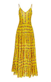 Carolina K Marieta Tiered Floral Cotton Blend Maxi Dress With Images Dresses Casual Day Dresses Floral Maxi Dress