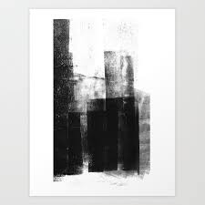 Simple Black And White Art Prints Buy Black White Grey Abstract Monotype Art Print By Mininst Worldwide Shipping Available At Society6 Com Just One Of Mi Abstract Art Black And White Wall Art