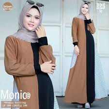 Hasil gambar untuk model baju gamis remaja simple terbaru 2019