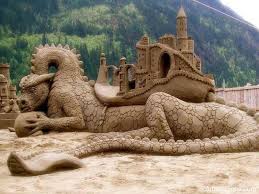 Sand Art Dragon Castle Sand Art Sand Sculptures Sand Castle