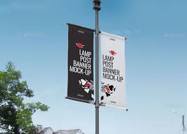 Street Banner Mockup In 2020 Street Banners Lamp Post Banner