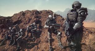 Epic cg, cgi metal futuristic helmet design render cyborg android mask, badass alien cyber robot robotic suit headpiece droid robotic helmet. Sci Fi Exo Armor Exo 2020