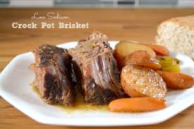 All of these offer fewer than 250 mg sodium per serving. Tender Low Sodium Crock Pot Brisket