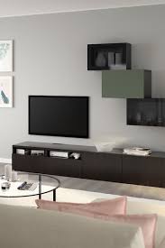 Besta Tv Komb Mit Vitrinenturen Schwarzbraun Lappviken Notviken Graugrun 240x42x190 Cm Alle Details Findest Du Hier Ikea Deutschland Wohnzimmer Gestalten Haus Dunkle Mobel